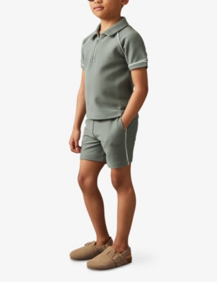 REISS: Pinta Textured Cotton Shorts 9-13 Years
