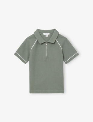 REISS: Lolland Textured Cotton Polo Shirt 3-9 Years