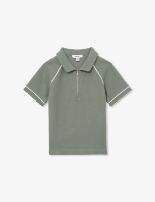 REISS: Lolland Textured Cotton Polo Shirt 9-13 Years