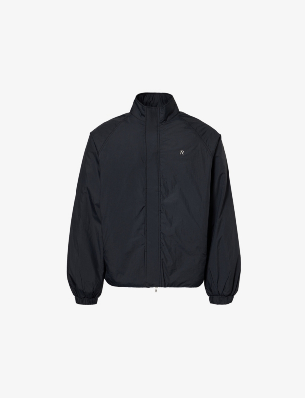 Funnel-Neck Raglan-Sleeves Relaxed-Fit Woven Jacket