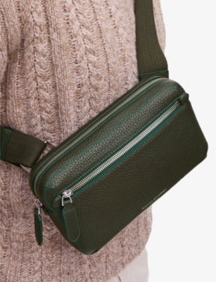 ASPINAL OF LONDON: Reporter Compact Grained-Leather Messenger Bag