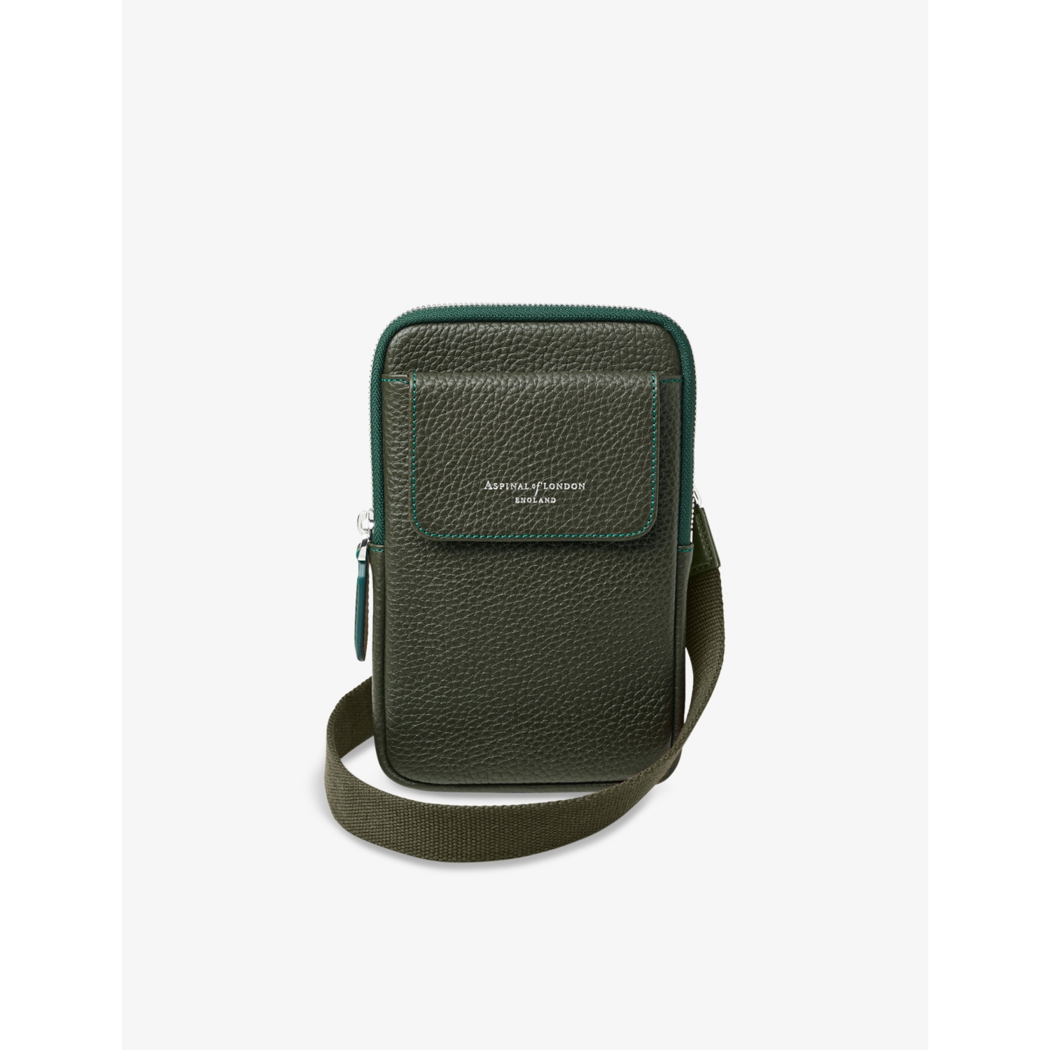 Aspinal of London Reporter Logo-Embossed Leather Phone Case