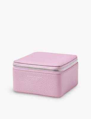 ASPINAL OF LONDON: Travel Grained Leather Watch and Ring Box