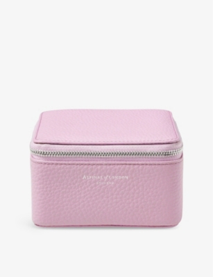 ASPINAL OF LONDON: Travel Grained Leather Watch and Ring Box