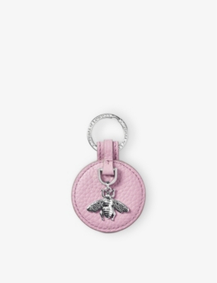 ASPINAL OF LONDON: Bee Logo-Engraved Leather and Metal Keyring