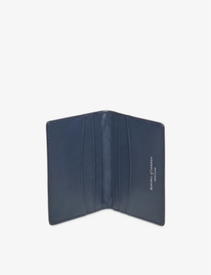 Aspinal Of London Navy Billfold Logo-embossed Leather Wallet In Navy