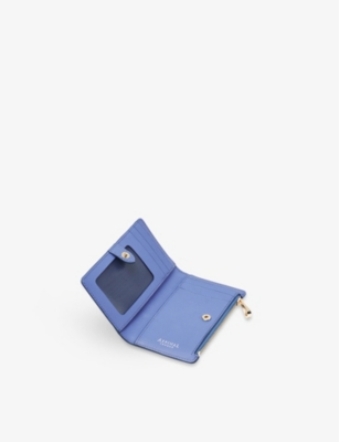 Aspinal Of London Womens Capri Blue Mayfair Small Croc-embossed Leather Purse In Capri Blue