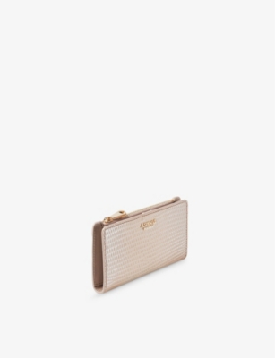Aspinal Of London Womens Oyster Mayfair Small Croc-embossed Leather Purse In Oyster