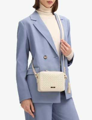 ASPINAL OF LONDON: Interlock-Weave Leather Camera Bag