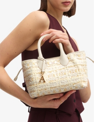 ASPINAL OF LONDON: Paris Tweed and Leather Cross-Body Bag