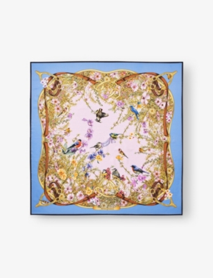 ASPINAL OF LONDON: Edwardian Garden Square Silk Scarf