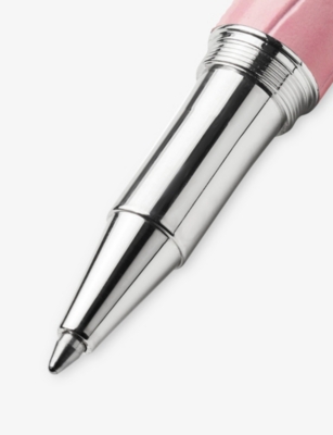 ASPINAL OF LONDON: London Rhodium-Plated Brass and Leather Ballpoint Pen