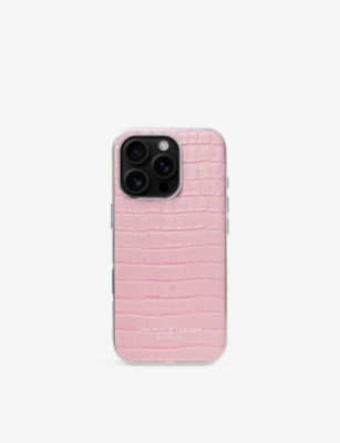 ASPINAL OF LONDON: Logo-Embossed Leather iPhone 16 Phone Case