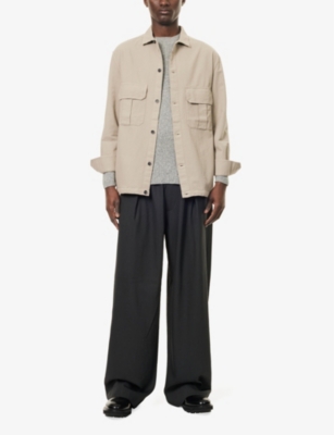 BARENA VENEZIA MENS BARENA VENEZIA SPREAD-COLLAR FLAP-PATTERN COTTON SHIRT 