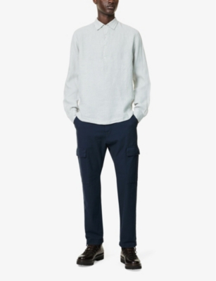 BARENA VENEZIA MENS BARENA VENEZIA HALF-BUTTON LONG-SLEEVE LINEN SHIRT 