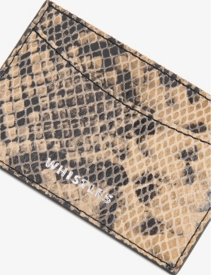 Whistles Womens Snake-effect Leather Card Holder Multi-coloured In Multi-coloured