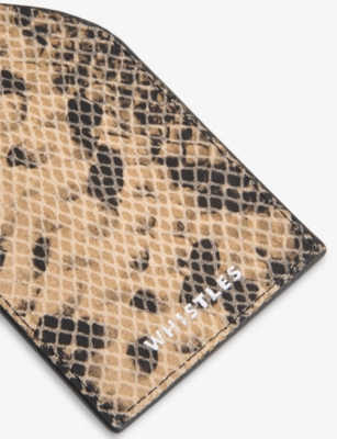 Whistles Snake-effect Leather Luggage Tag Multi-coloured In Multi-coloured