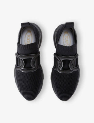TOD'S WOMENS TODS SPORT RUN 54C KNITTED LOW-TOP TRAINERS 