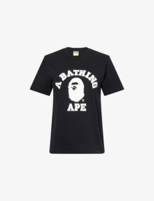 A BATHING APE: Crystal-Embellished Logo-Print Cotton-Jersey T-Shirt