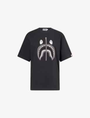 A BATHING APE: Shark Round-Neck Cotton-Jersey T-Shirt