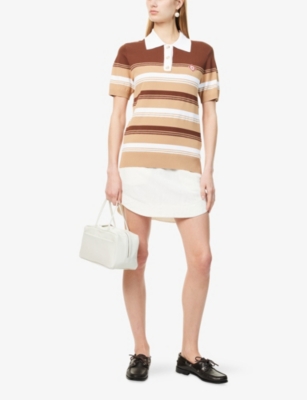 CASABLANCA: Chicano Striped Knitted Polo Shirt