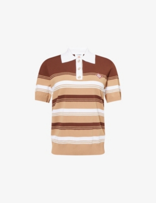 CASABLANCA: Chicano Striped Knitted Polo Shirt