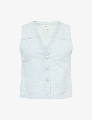 RAG & BONE: Juliana Textured Denim Vest