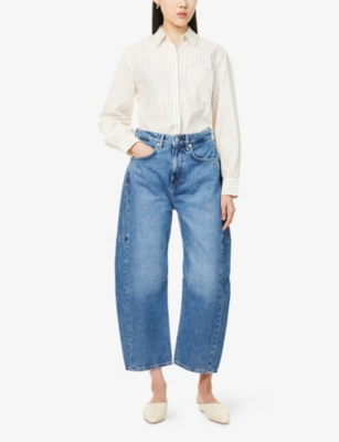 RAG & BONE: Charlie High-Rise Barrel-Leg Denim Jeans