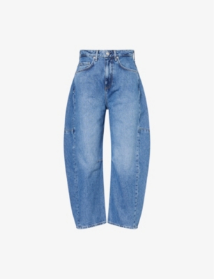 RAG & BONE: Charlie High-Rise Barrel-Leg Denim Jeans