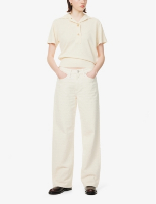 RAG & BONE: Logan Textured Mid-rise Wide-Leg Jeans