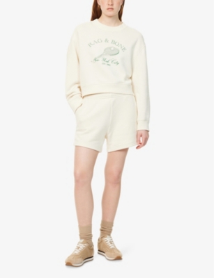 RAG & BONE: Raquet boxy-fit cotton-blend jersey weatshirt