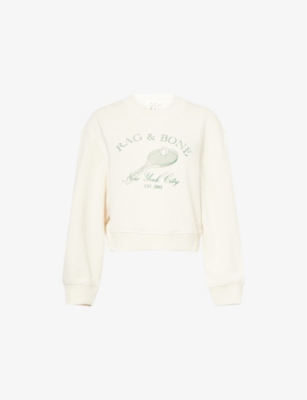RAG & BONE: Raquet boxy-fit cotton-blend jersey weatshirt