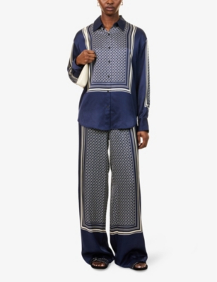 RAG & BONE: Printed Wide-Leg Woven Trousers