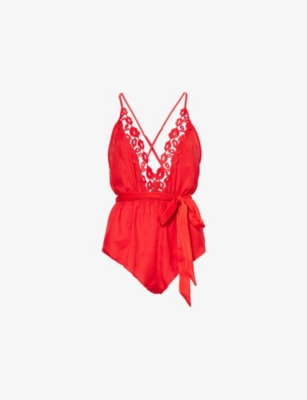 BLUEBELLA: Marian Plunge-Neck Chiffon Teddy