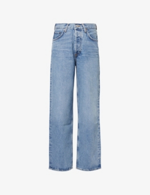 AGOLDE: V-Waist Baggy Five-Pockets Straight-Leg Mid-Rise Denim-Blend Jeans