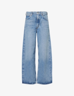 AGOLDE: Low Curve Five-Pockets Wide-Leg Mid-Rise Denim-Blend Jeans
