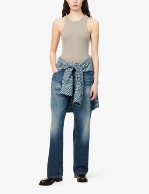 AGOLDE: Rayne Ribbed Stretch-Woven Top