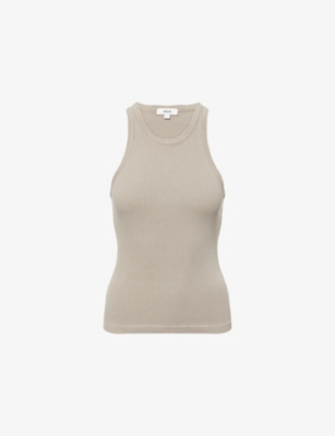 AGOLDE: Rayne Ribbed Stretch-Woven Top
