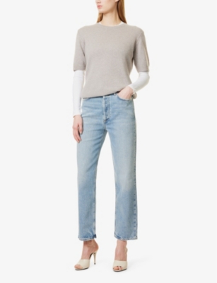 AGOLDE: A 90's Pinch Waist Crop Straight-Leg High-Rise Stretch-Denim Jeans