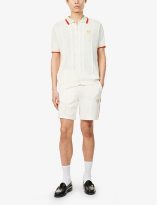 SERGIO TACCHINI: Slice Stripe-Trim Cotton-Blend Shorts