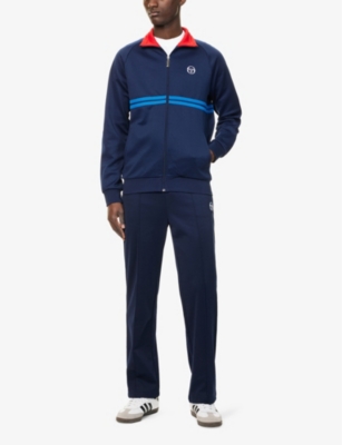 SERGIO TACCHINI: Dallas Striped Regular-Fit Woven-Blend Track Jacket