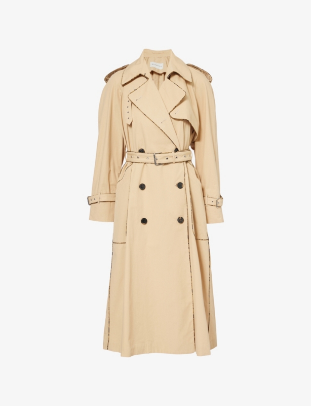 Belted Double-Breasted Regular-Fit Cotton-Poplin Trench Coat