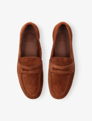 CHURCH'S: Saddle Penny Slip-On Suede Loafers