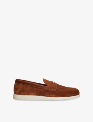 CHURCH'S: Saddle Penny Slip-On Suede Loafers