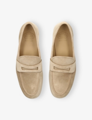 CHURCH'S: Saddle Penny Slip-On Suede Loafers