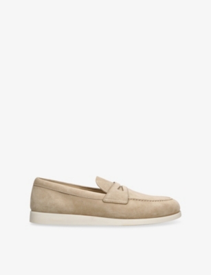 CHURCH'S: Saddle Penny Slip-On Suede Loafers