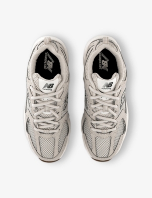 New Balance Womens Mr530 Logo-embossed Leather And Mesh Low-top Trainers Offwhite Beige In Seasalt Leopard