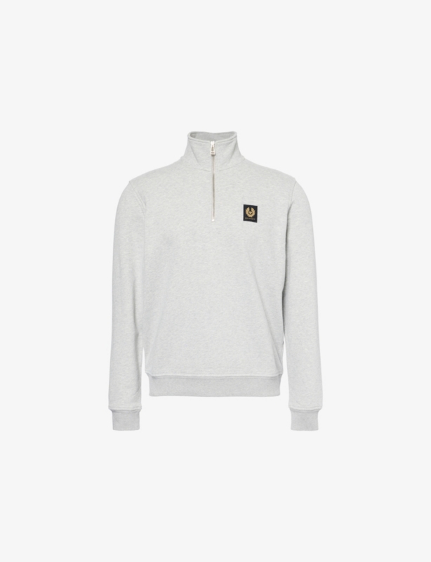 Funnel-Neck Brand-Patch Cotton-Jersey Sweatshirt