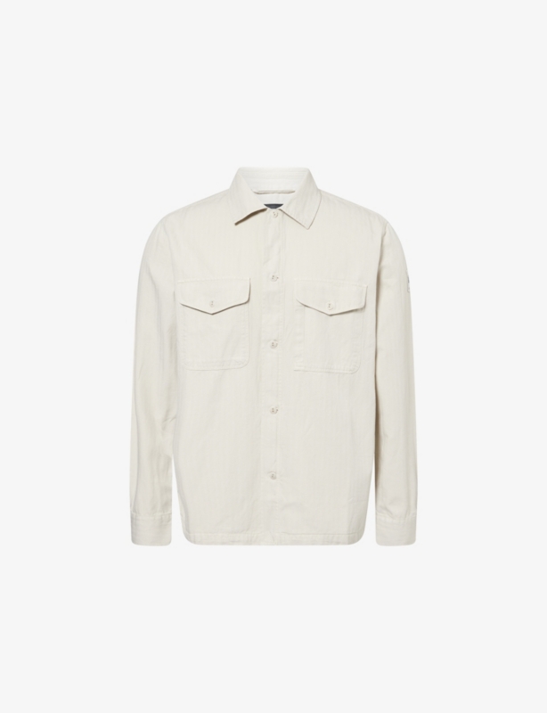 Two-Buttoned-Pockets Relaxed-Fit Cotton and Linen Shirt