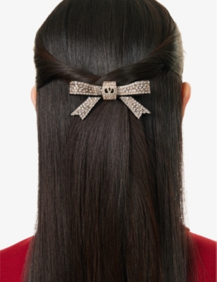VALENTINO GARAVANI: VLogo Signature Crystal-Embellished Resin Hair Clip